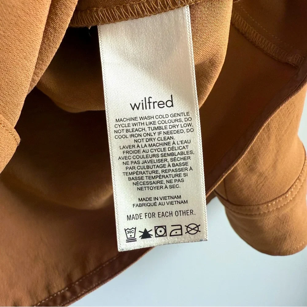 ARITZIA Wilfred Freeform Shirt in Chestnut S Tan Camel Collared Button Shirt - Picture 7 of 12